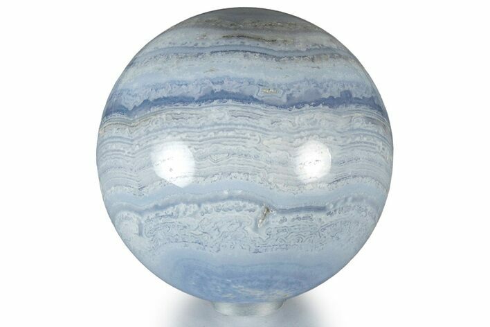 Polished Banded Blue Lace Agate Sphere - Namibia #309200